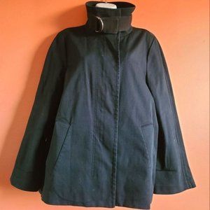 Ann Taylor Black?Cotton Canvas Tent Jacket L